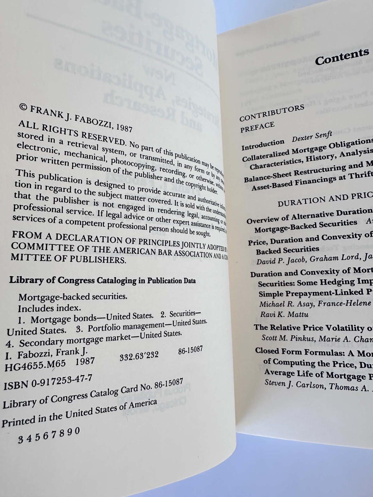 Frank J. Fabozzi Books. Fixed Income Opt & Math, Interest Rate,Mortgage Backed.