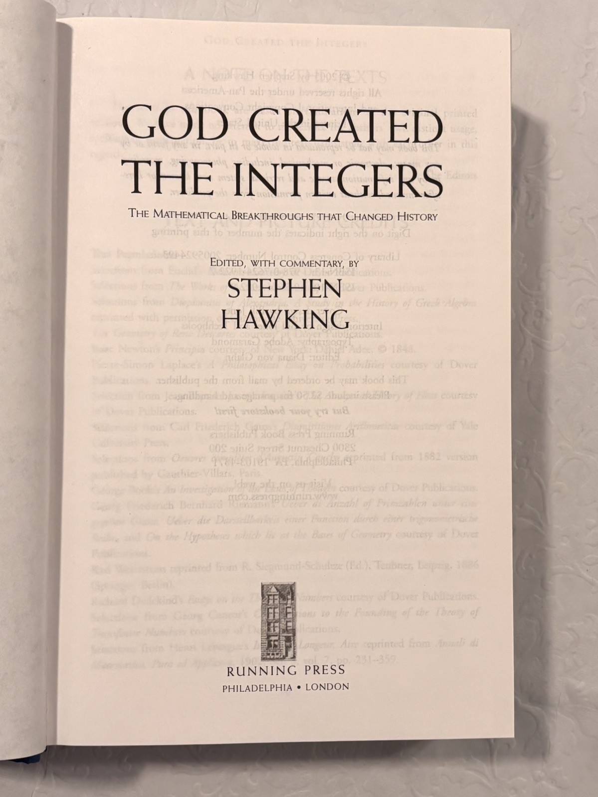 God Created the Integers: Mathematical Breakthroughs… Stephen Hawking -Hardcover