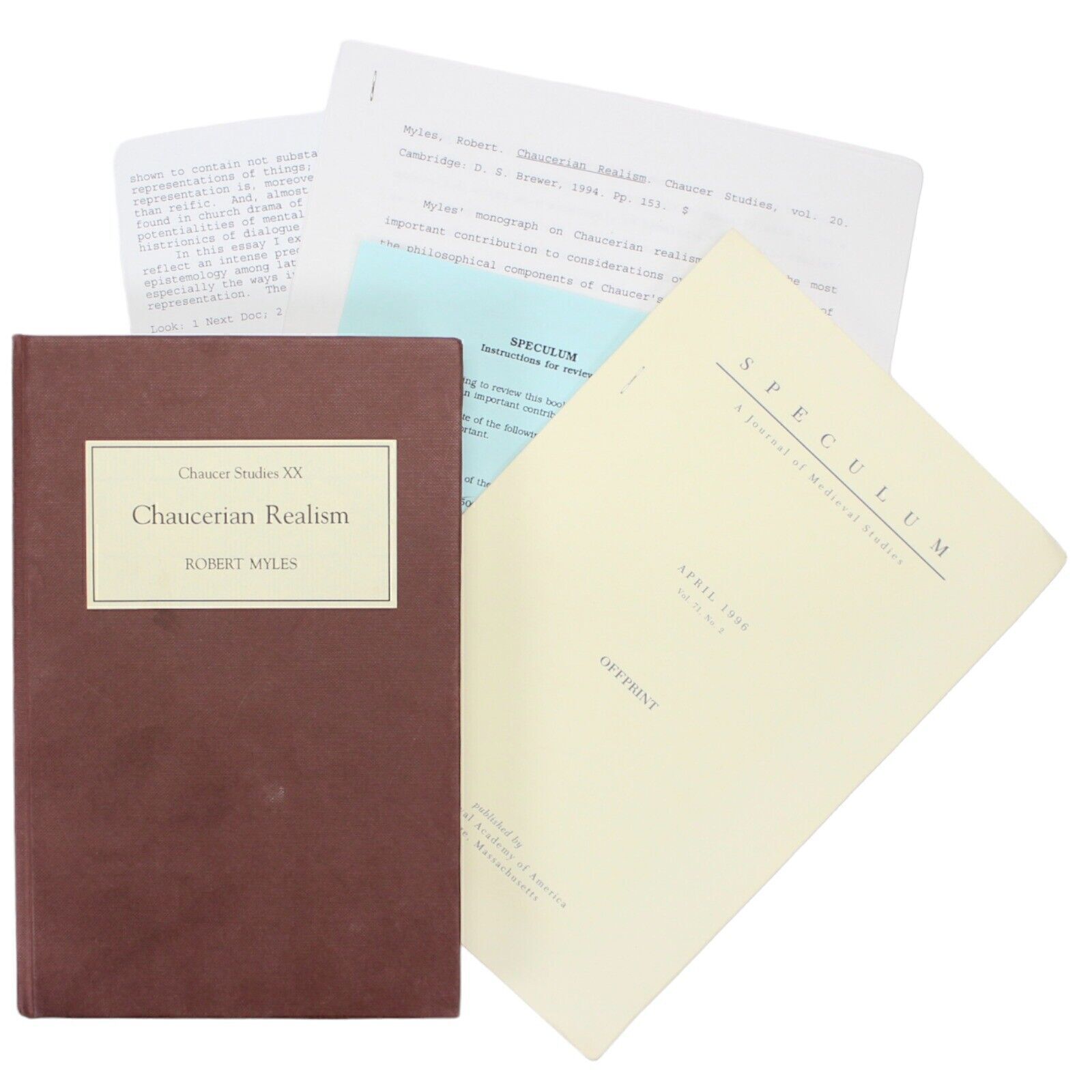 CHAUCER MEDIEVAL REALISM LITERATURE POETRY SEMIOLOGY METAPHYSICS REVIEW COPY 1ST
