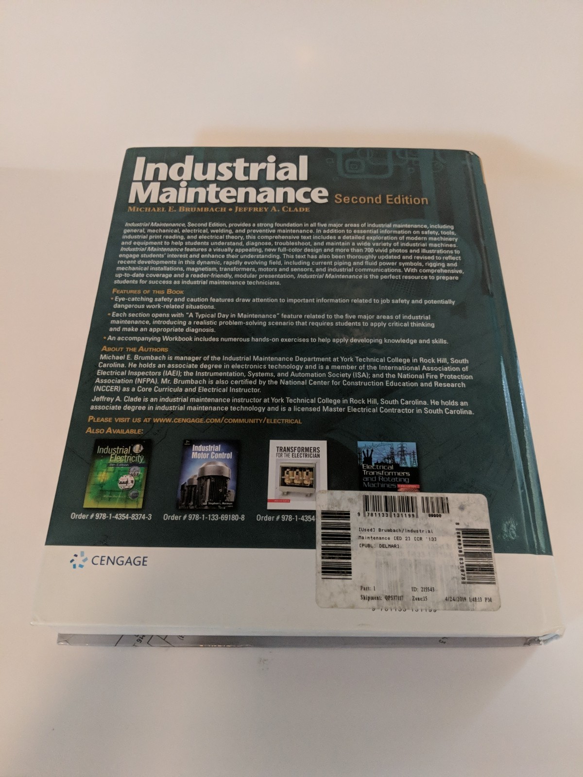 Industrial Maintenance Second Edition (MindTap Course List) by Brumbach VG
