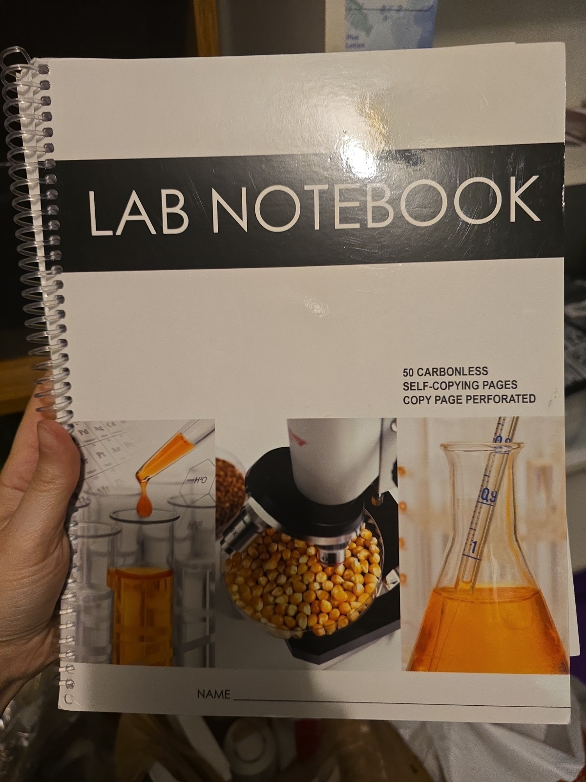 Chemistry Lab Notebook with Carbonless Copy Pages 50 Sets (Spiral Bound) New