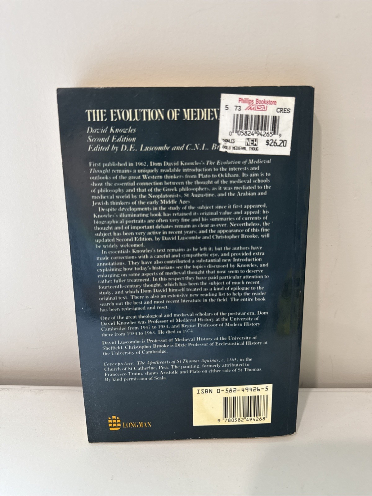 The Evolution of Medieval Thought by David Knowles Second Edition Longman