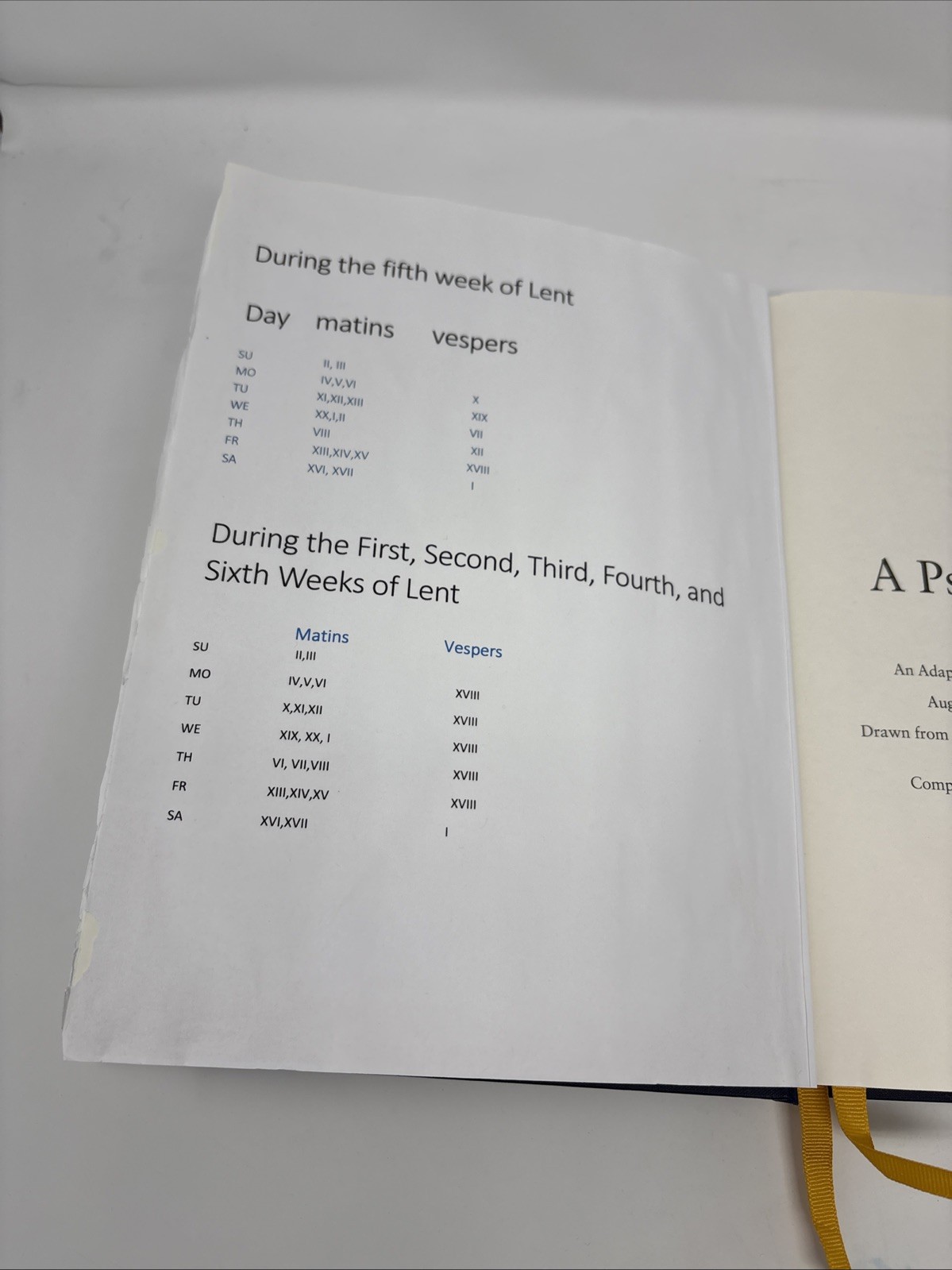 A PSALTER FOR PRAYER: AN ADAPTATION OF THE CLASSIC MILES By David Mitchell James