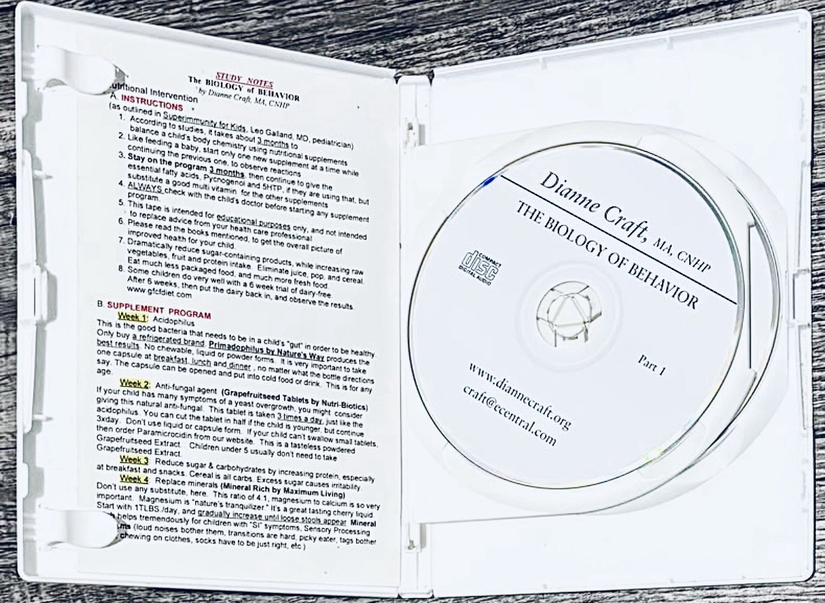 Biology Of Behavior CDs – Behavior & Attention Problems in Children Dianne Craft