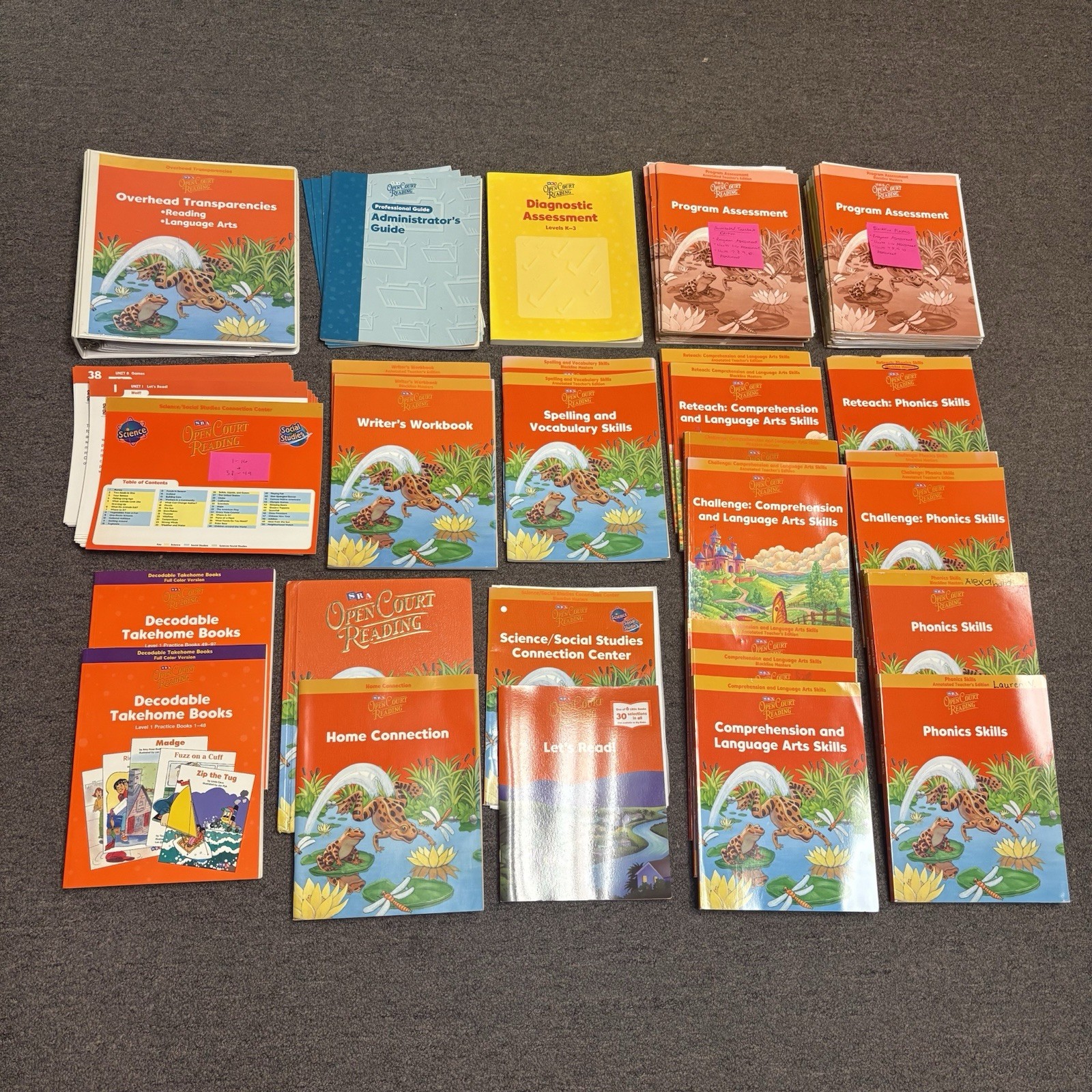 SRA Open Court Reading Level 1 Teacher Lot Masters, Annotated, Transparencies