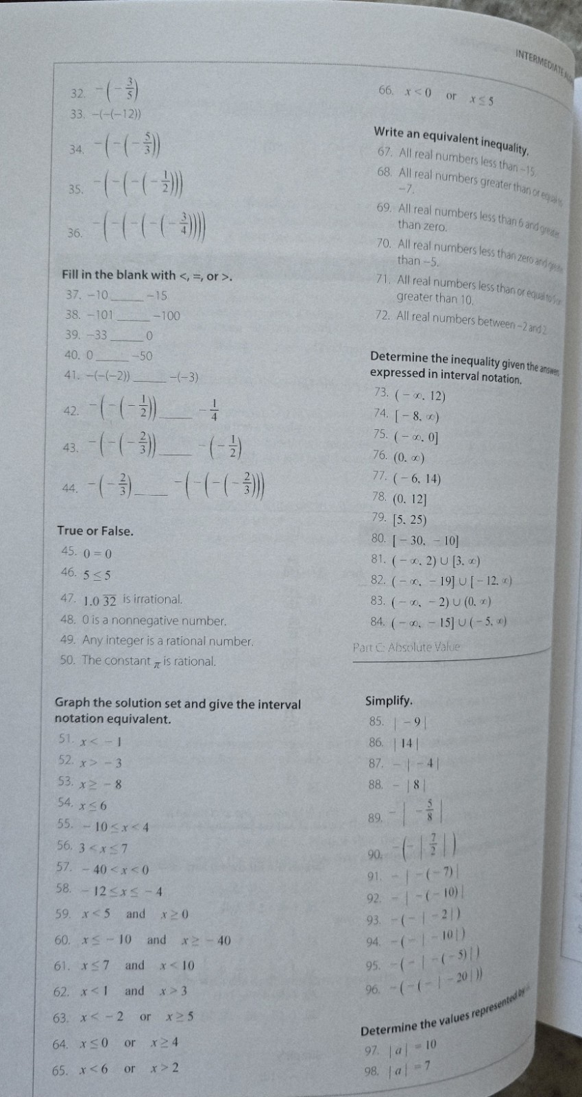 INTERMEDIATE ALGEBRA VERSION 1.0 By John Redden “New Other”