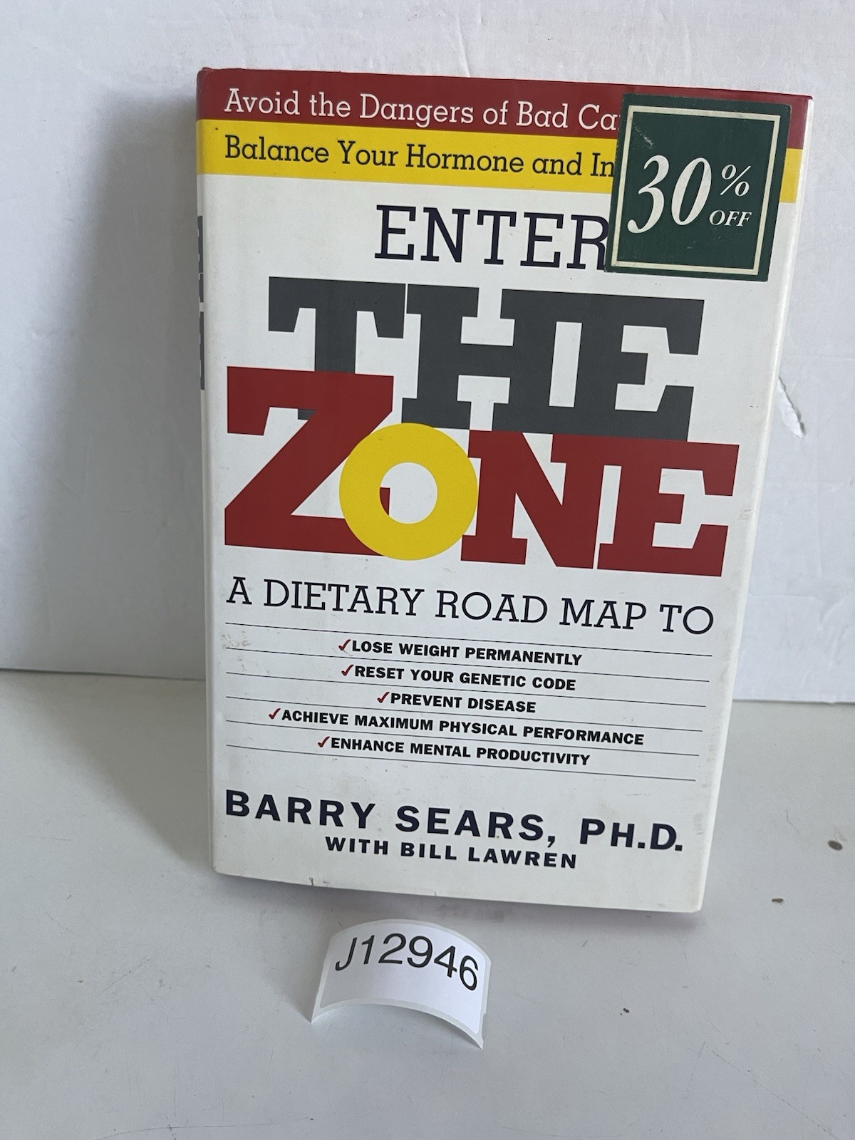 The Zone: Revolutionary Life Plan to Put Your Body FIRST EDITION HC/DJ 1995 VTG