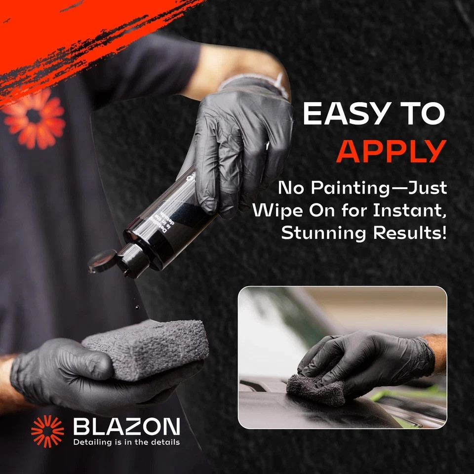 BLAZON Black Trim Restorer 8 oz – Dye-Infused Solution for Car Trim