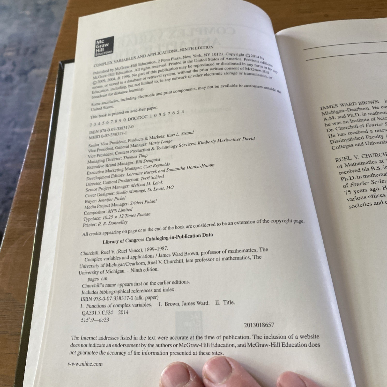 Complex Variables and Applications (Brown and Churchill) 9th