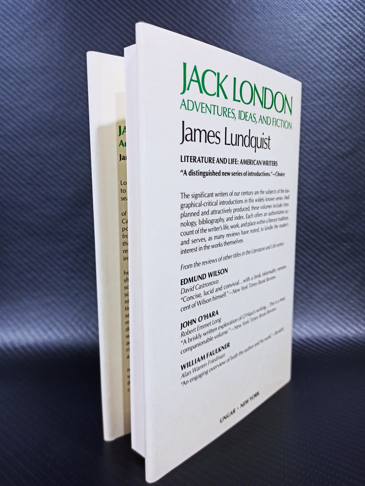 Jack London: Adventures, Ideas and Fiction by James Lundquist (1987, Hardcover)