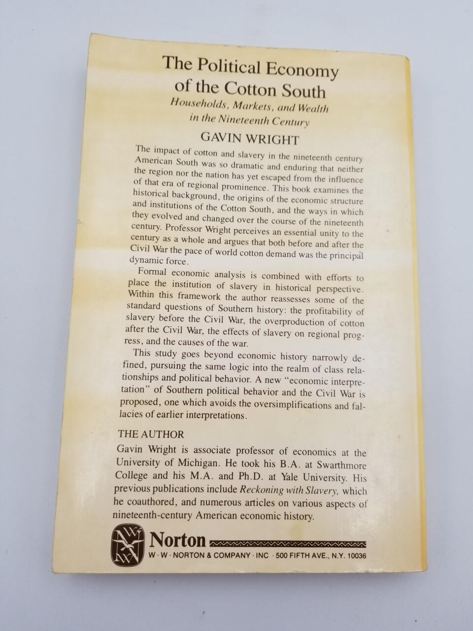 The Political Economy of the Cotton South: Households, Markets…
