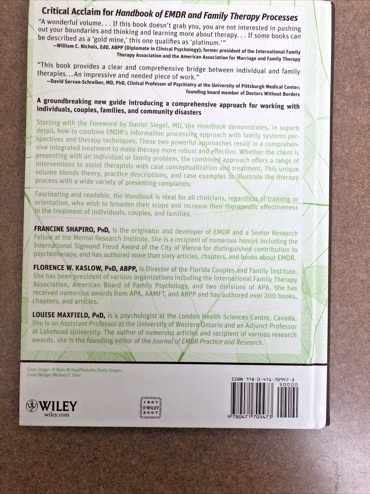 Handbook of EMDR and Family Therapy Processes by Shapiro, Kaslow, Maxfield NEW
