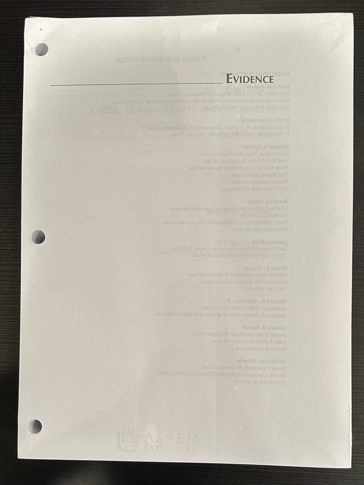 Evidence: A Structured Approach, Sixth Edition; By David A. Sklansky [looseleaf]