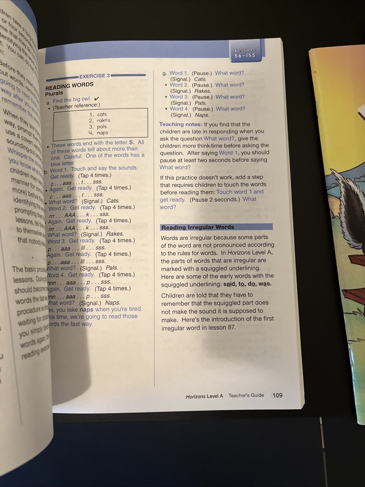 Horizons Learing To Read Level A Teachers Guide With 3 Level A Workbook 1 Books