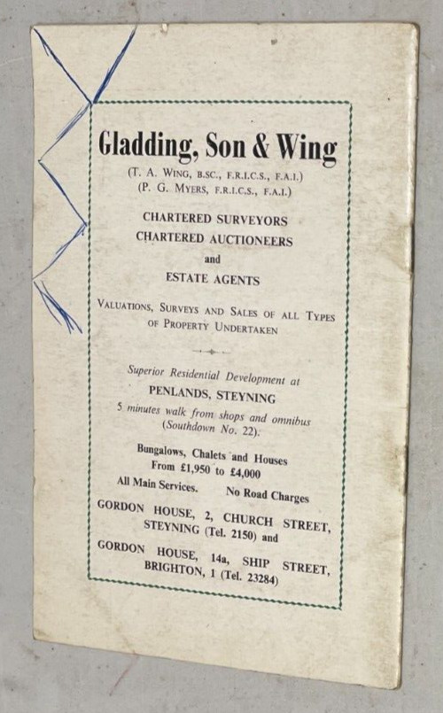 The Official Guide To Steyning, Bramber and Beeding Sussex 1958 – 9