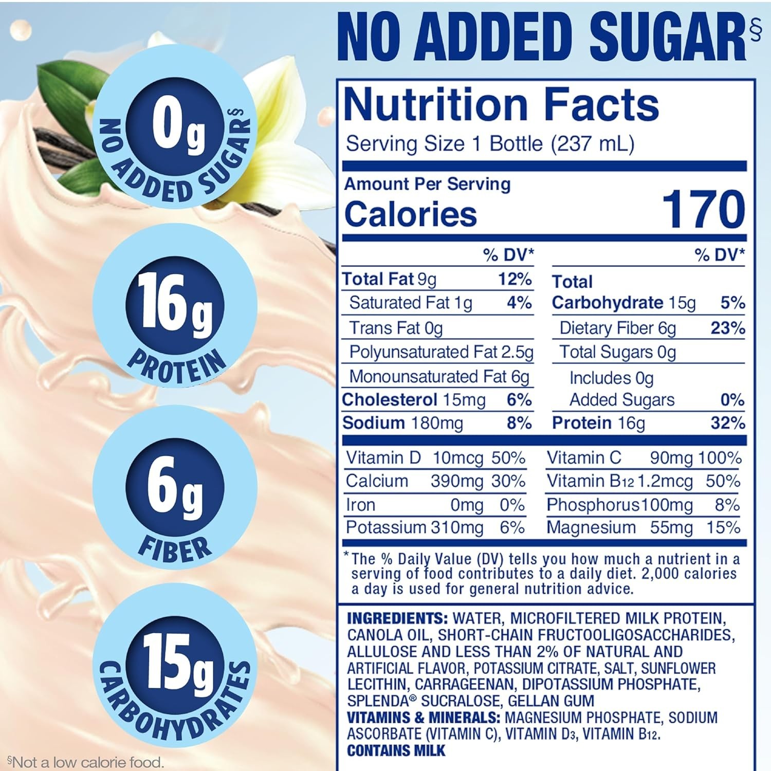 Smooth and Creamy Diabetes Nutrition Shakes – 12 Pack, 8oz Each, French Vanilla