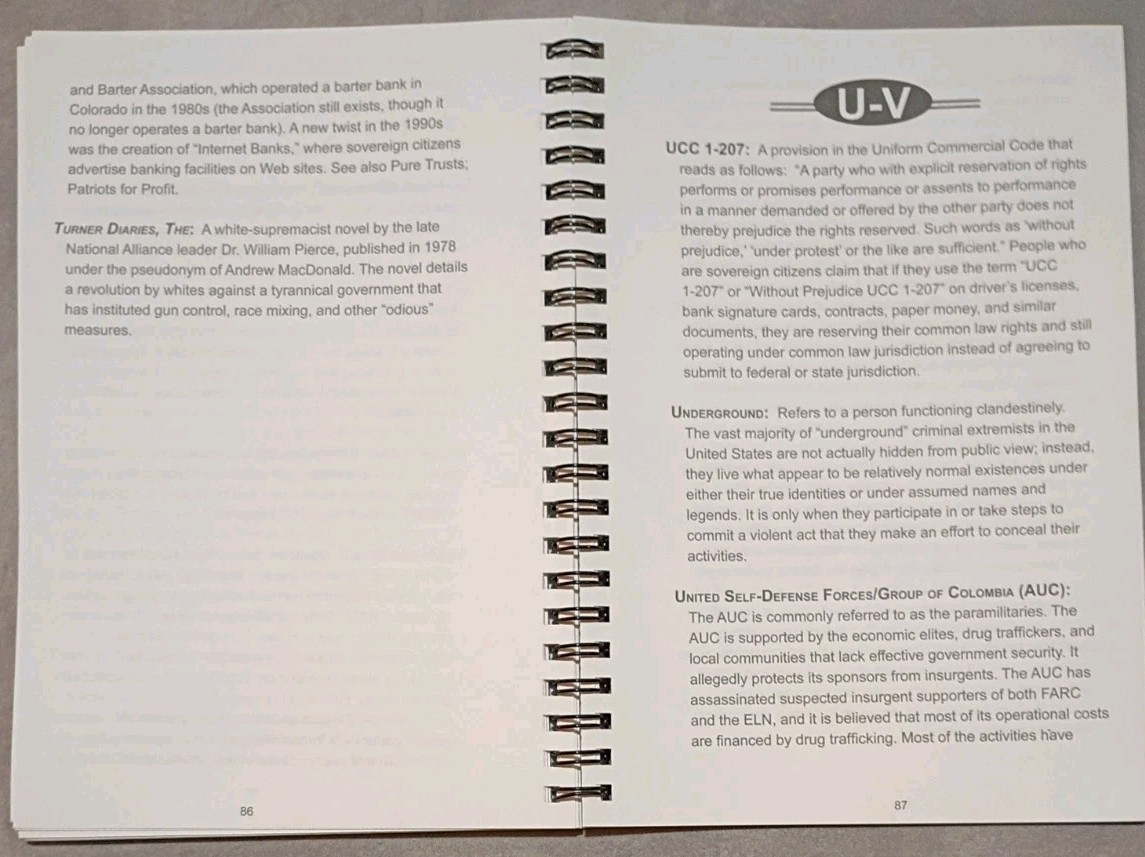 BJA Wire-Bound Book: Terrorism and Criminal Extremism, Definitions & Concepts