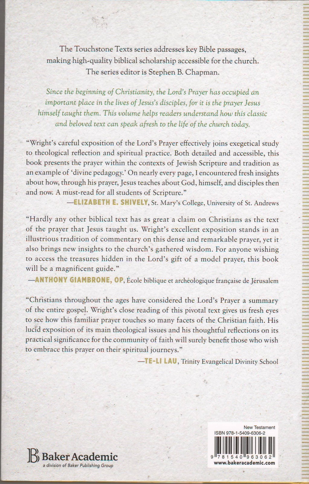 The Lord’s Prayer: Matthew 6 & Luke 11 for the Life of the Church~HC/2023