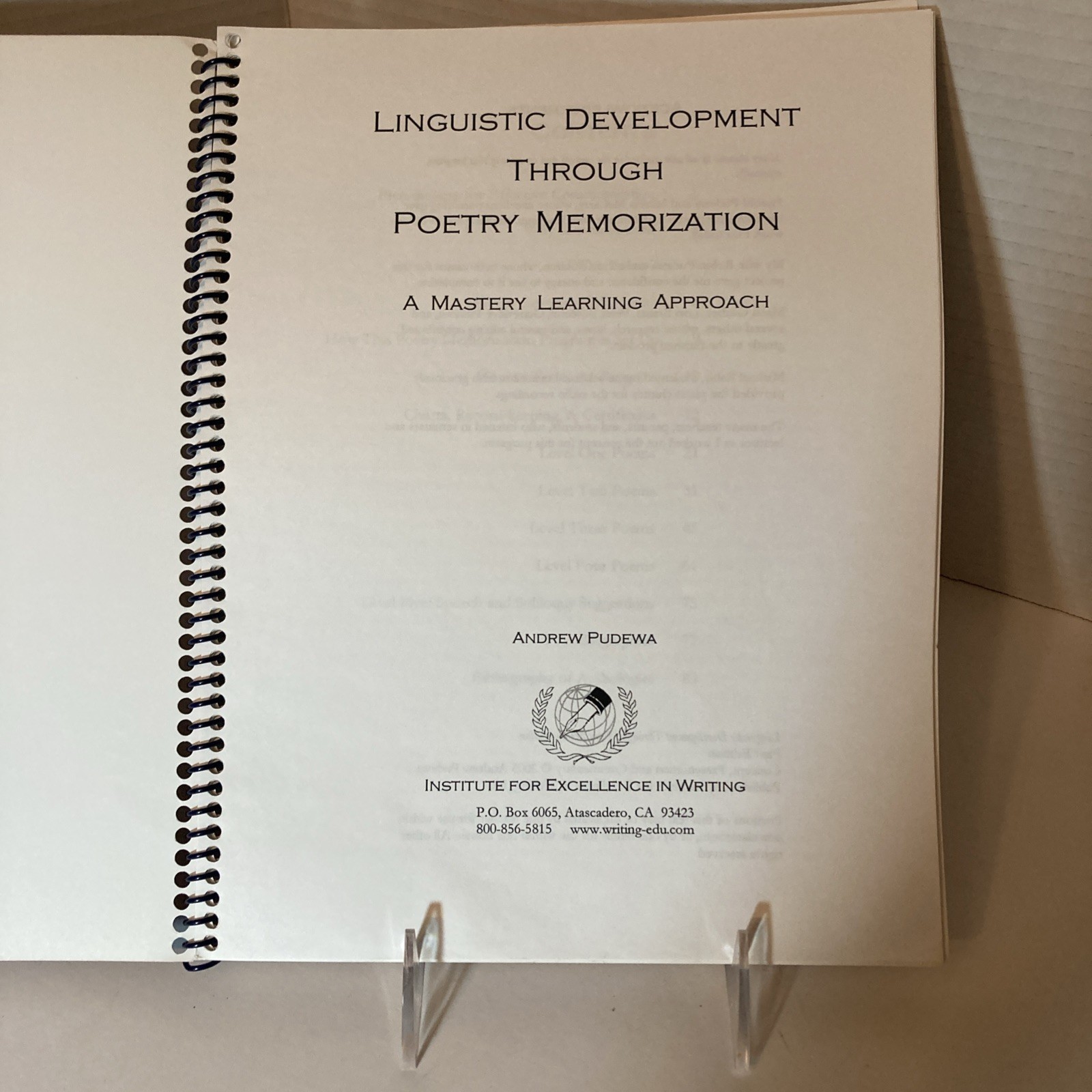 Linguistic Development Through Poetry Memorization by IEW Andrew Pudewa