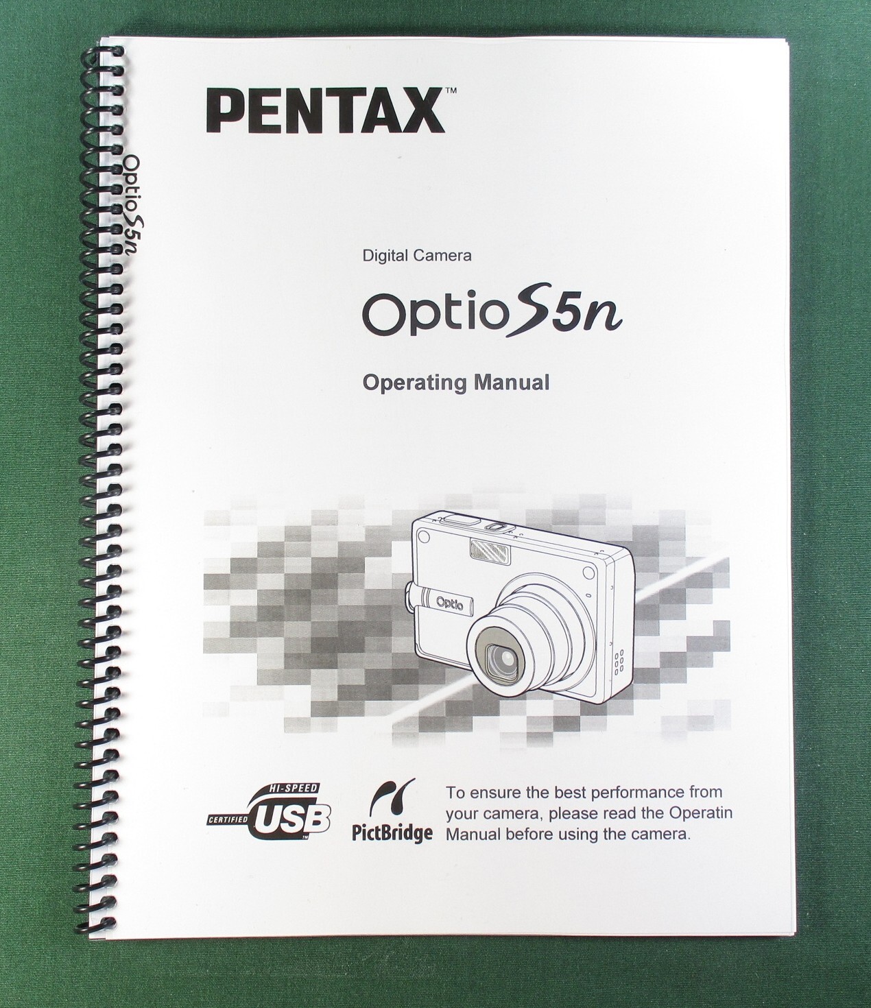 Pentax Optio S5N Instruction Manual: 171 Pages & Protective Covers!