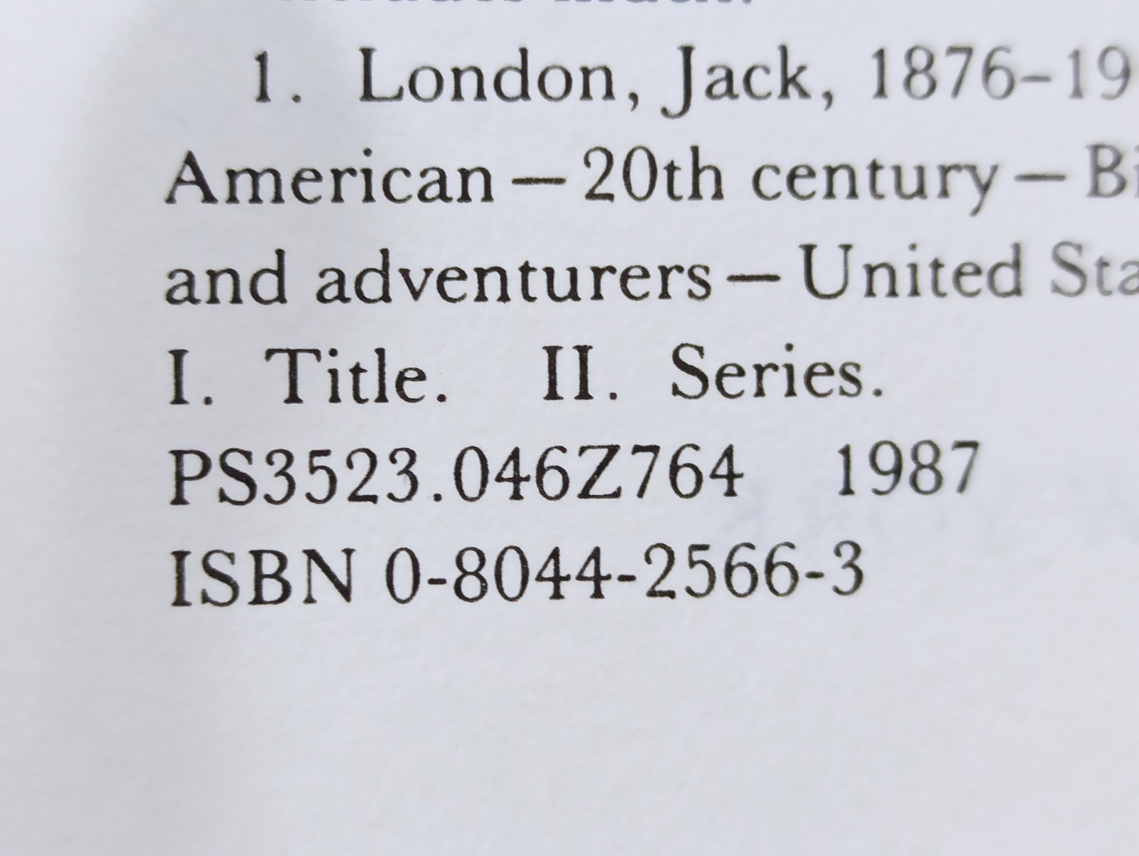 Jack London: Adventures, Ideas and Fiction by James Lundquist (1987, Hardcover)