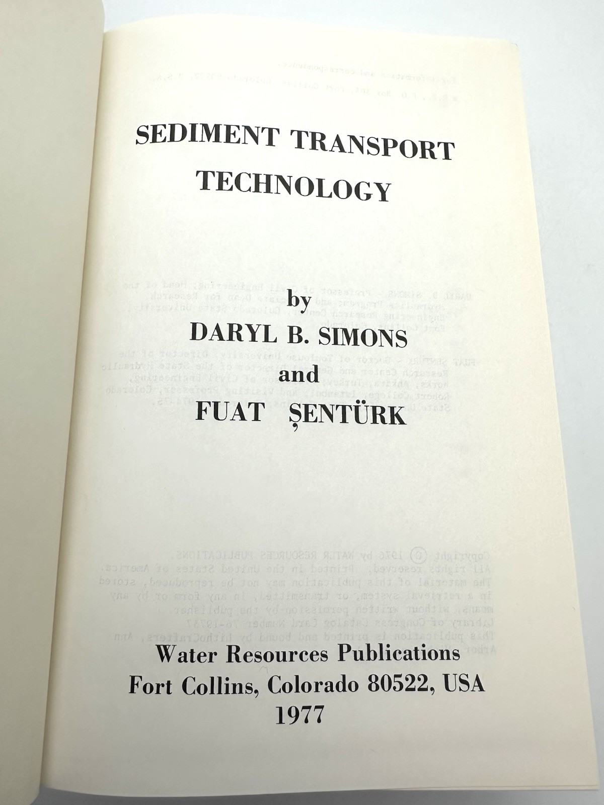Sediment Transport Technology (1976) – Simons & Şentürk – First Edition
