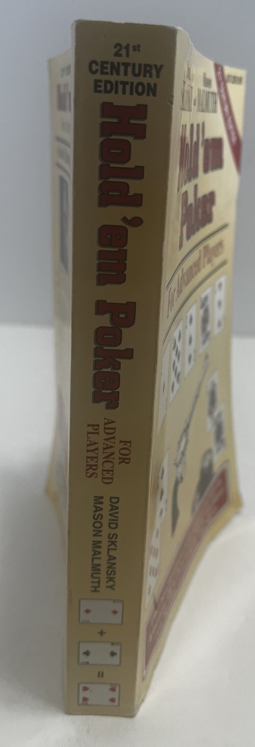 Hold’em Poker For Advanced Players By David Sklansky & Malmuth Good Condition
