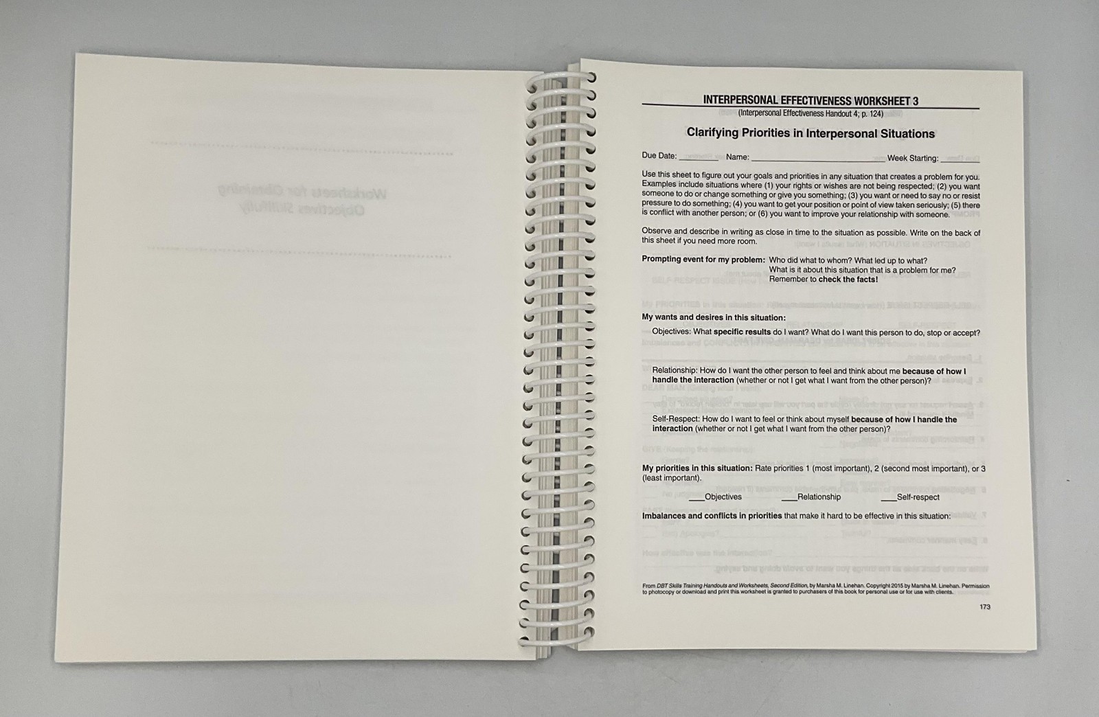 DBT Skills Training Handouts & Worksheets 2nd Ed Linehan Guilford Korea Teal