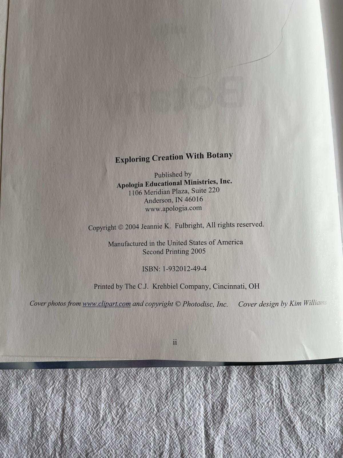 Exploring Creation With Botany Apologia Textbook By Jeannie K. Fulbright 2004