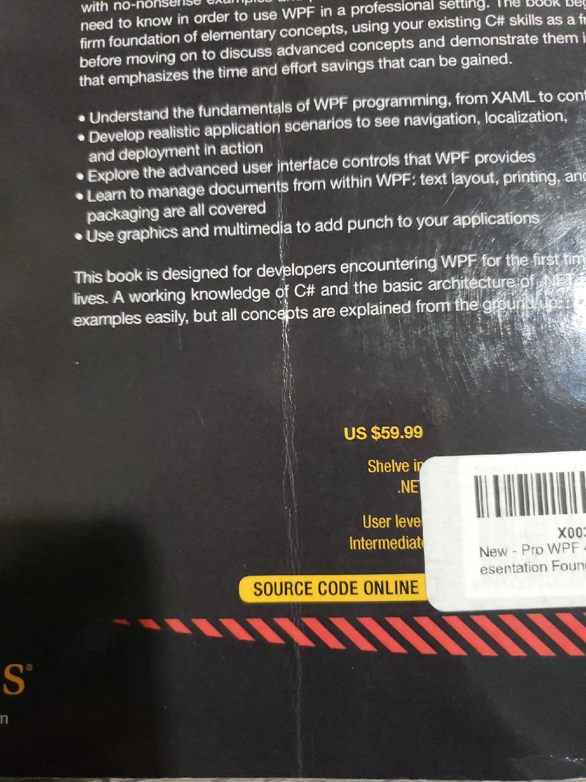 Pro WPF 4.5 in C#: Windows Presentation Foundation in .NET 4.5 (4th Ed Paperback