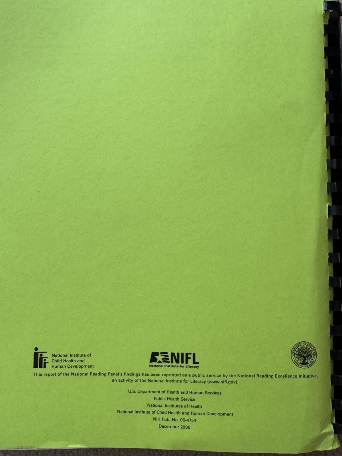 Report Of The National Reading Panel Teaching Children To Read-Reports Subgroups