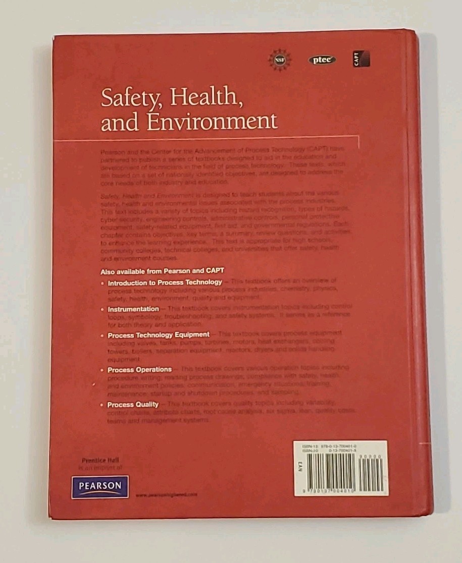 Safety Health And Environment By NAPTA Hardcover Text Book 416 Pages Good