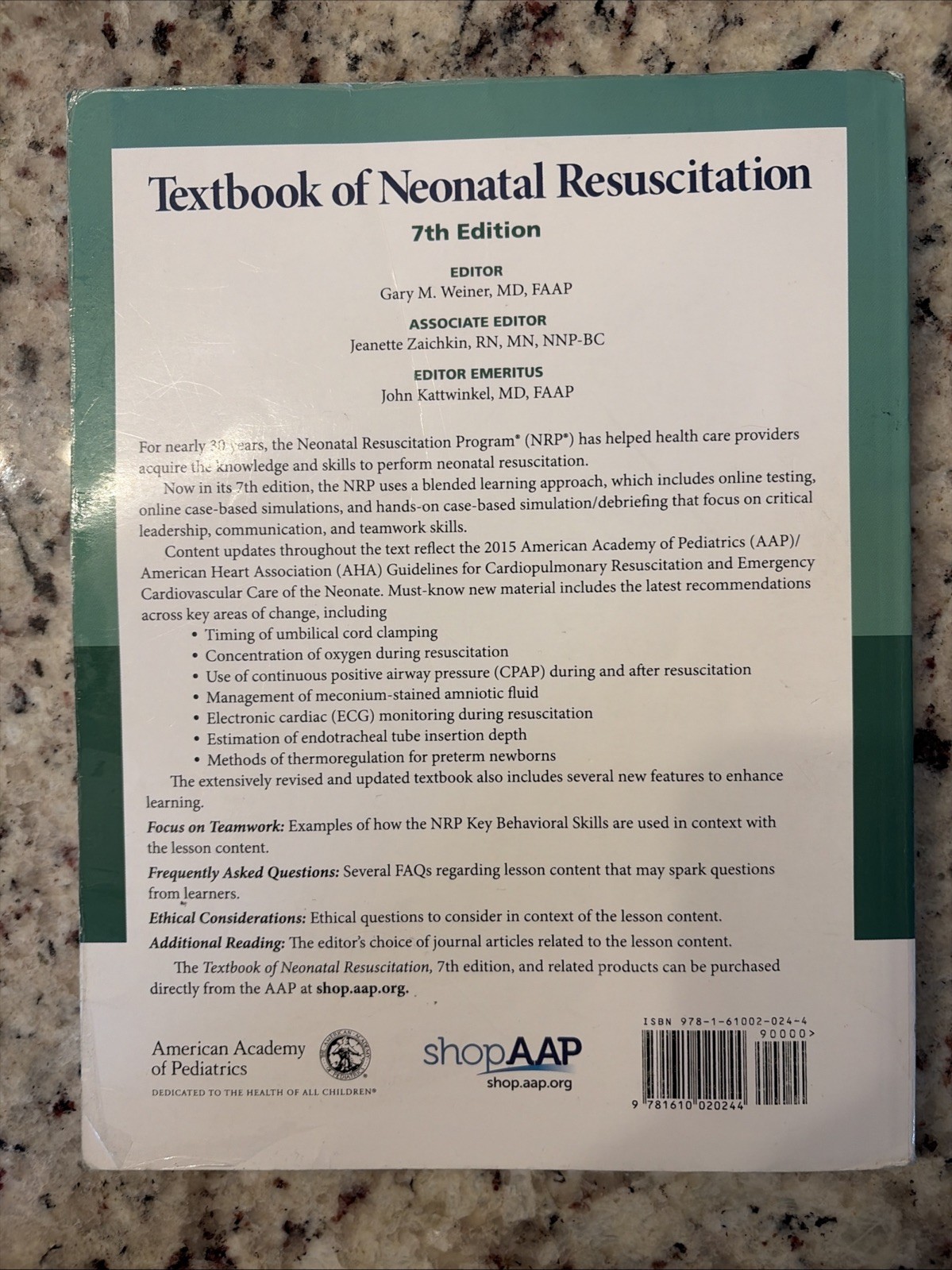 Nrp Ser.: Textbook of Neonatal Resuscitation by American Heart Association, Gary