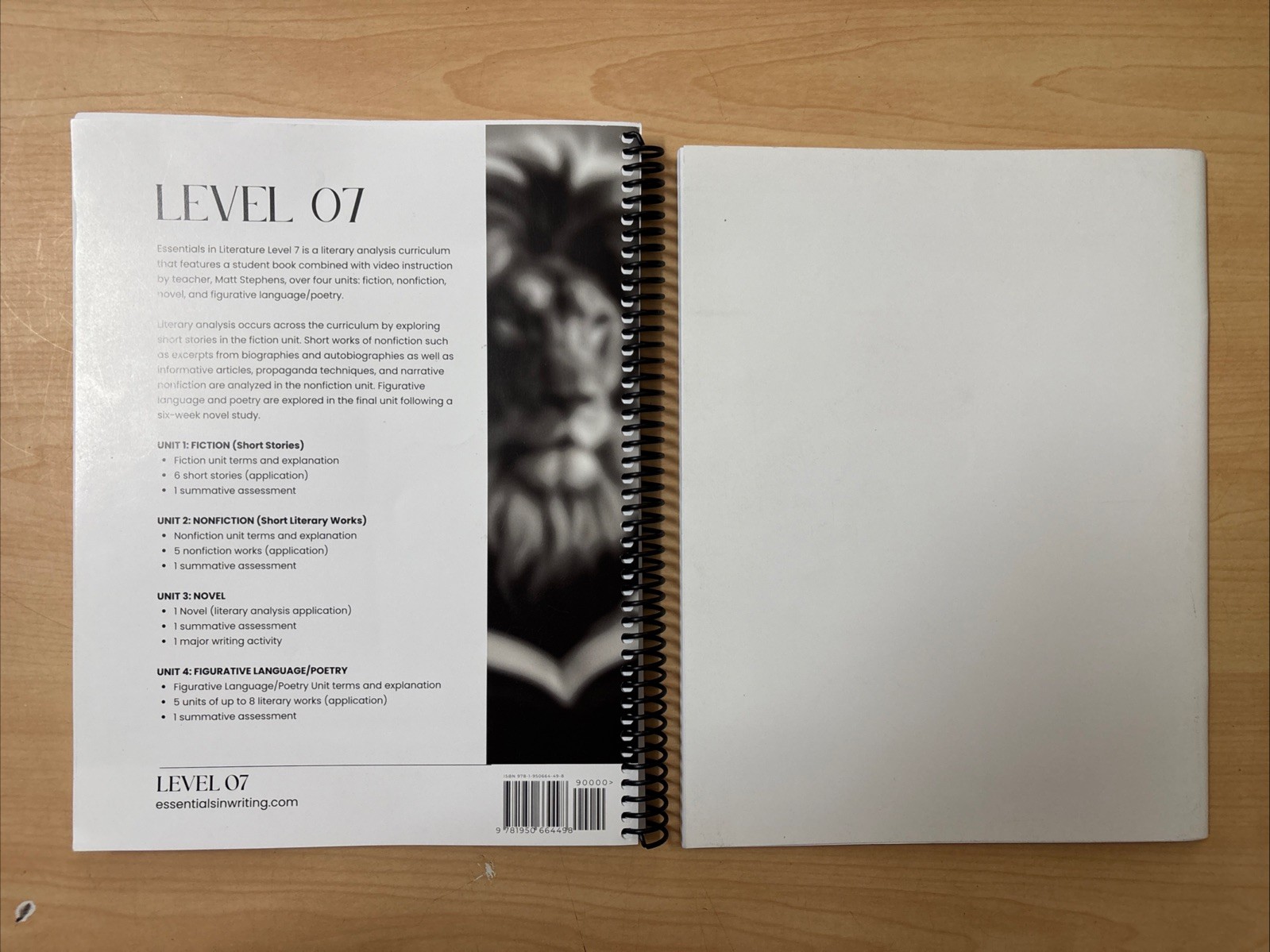 Lot of 2 EIW Essentials in Literature Level 7 Student Book Teacher Handbook VG