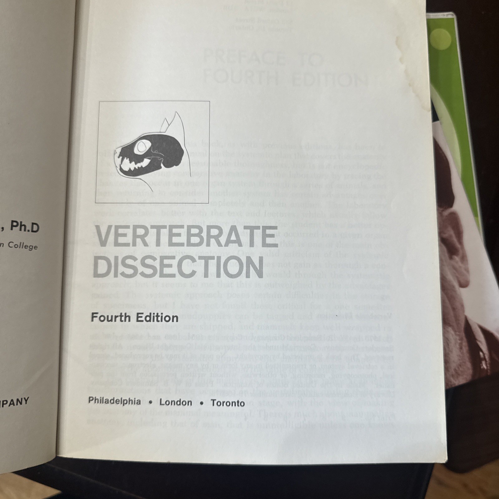Vertebrate Dissection by Warren Walker Fourth Edition 1970
