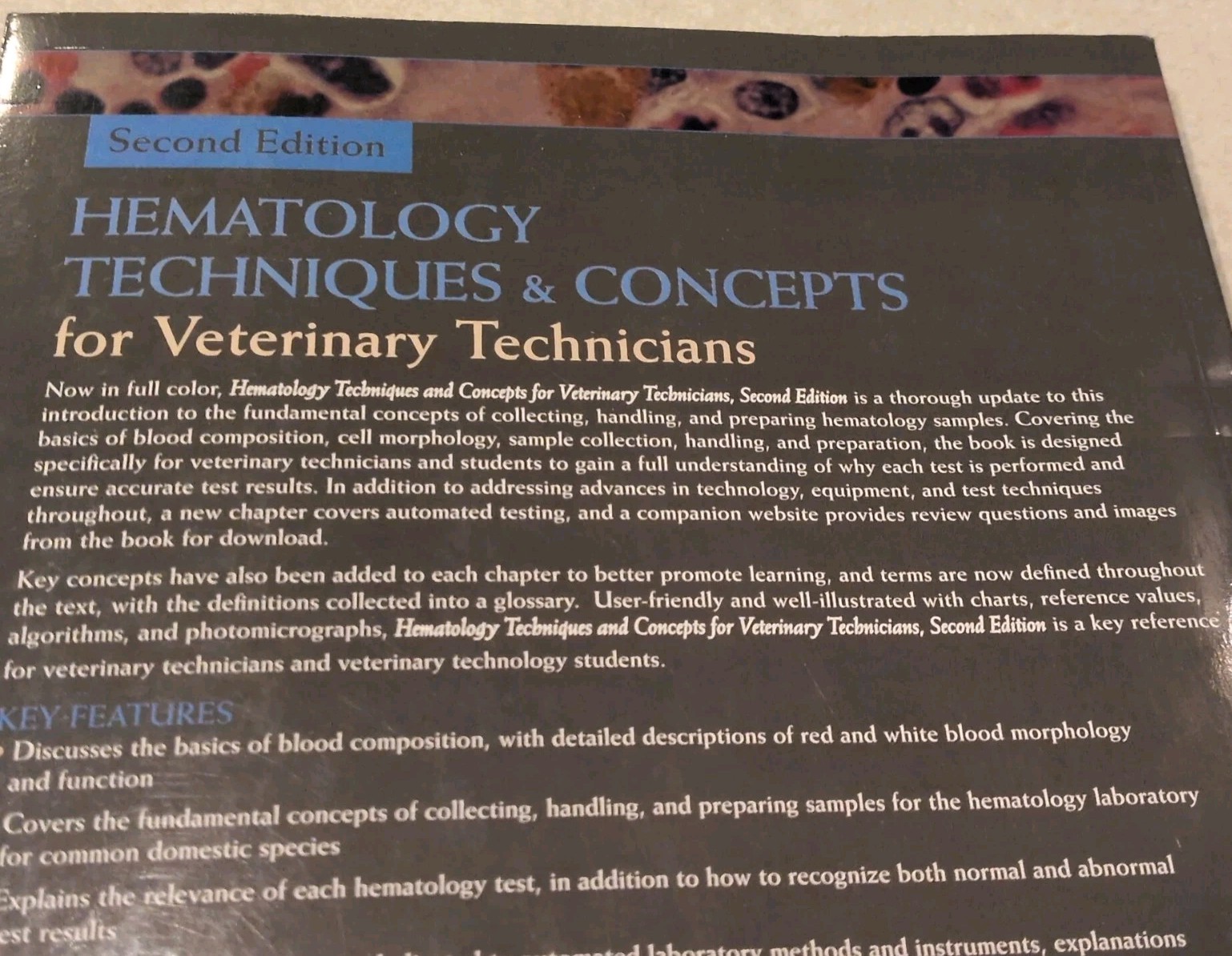 Hematology Techniques & Concepts for Veterinary Technicians Second Edition Book