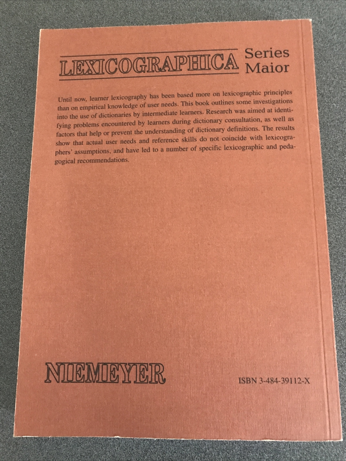 RARE BOOK The Effectiveness of Different Learner Dictionaries (Lexicographica)