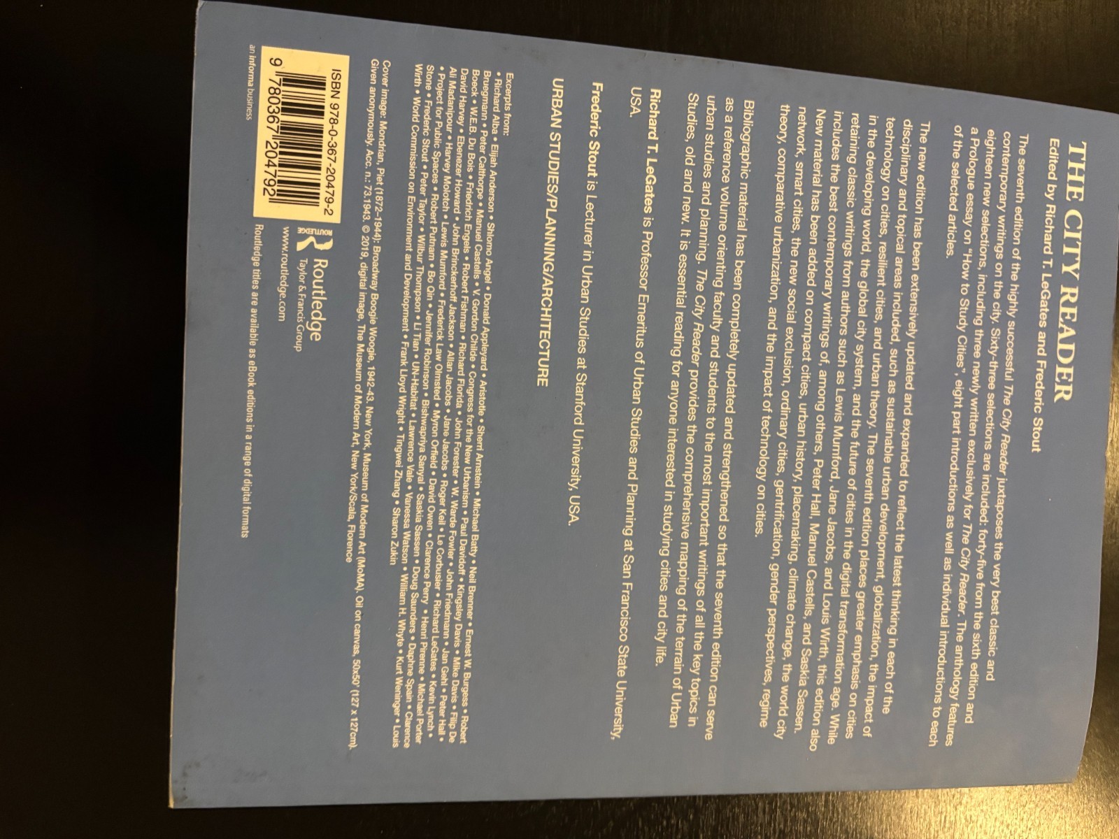 The City -Seventh Edition- 7th Ed. LeGates and Stout Urban Reader Series