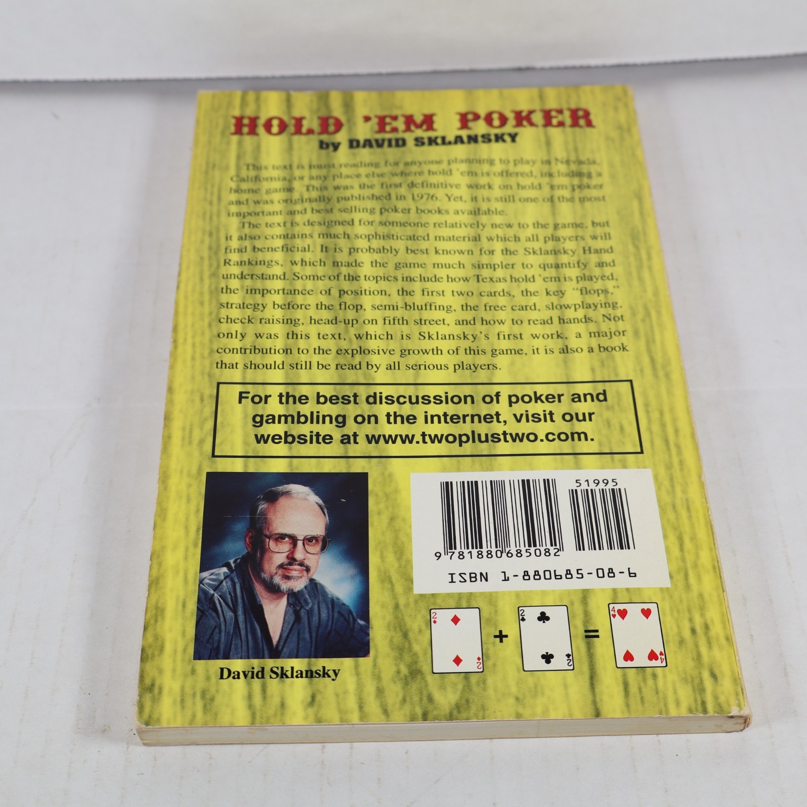 Hold ‘em Poker; Small Stakes Poker Games – 9781880685082, paperback, Sklansky