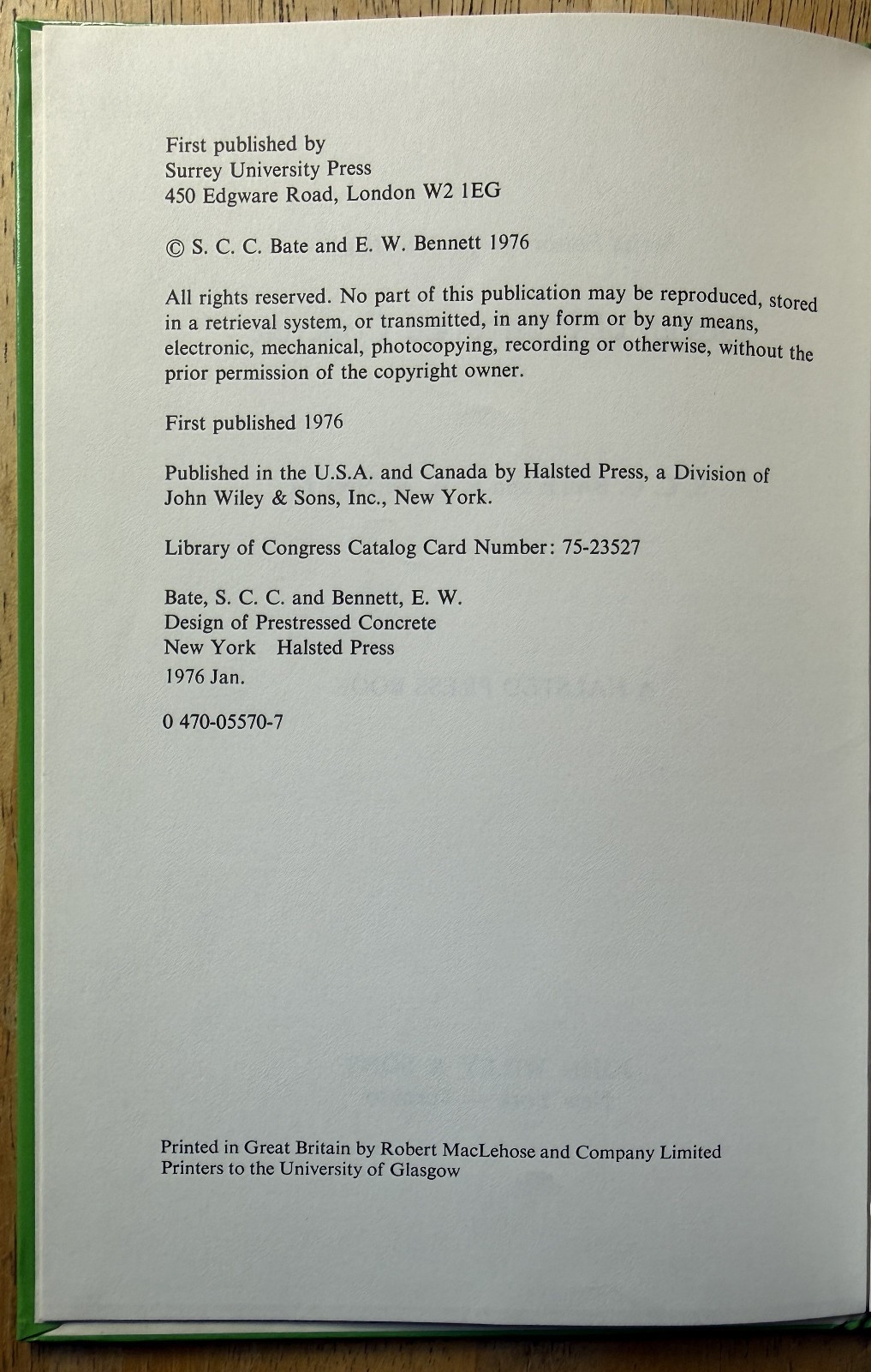 Modern Prestressed Concrete (1967) & Design of Prestressed Concrete (1976) 2 Bks