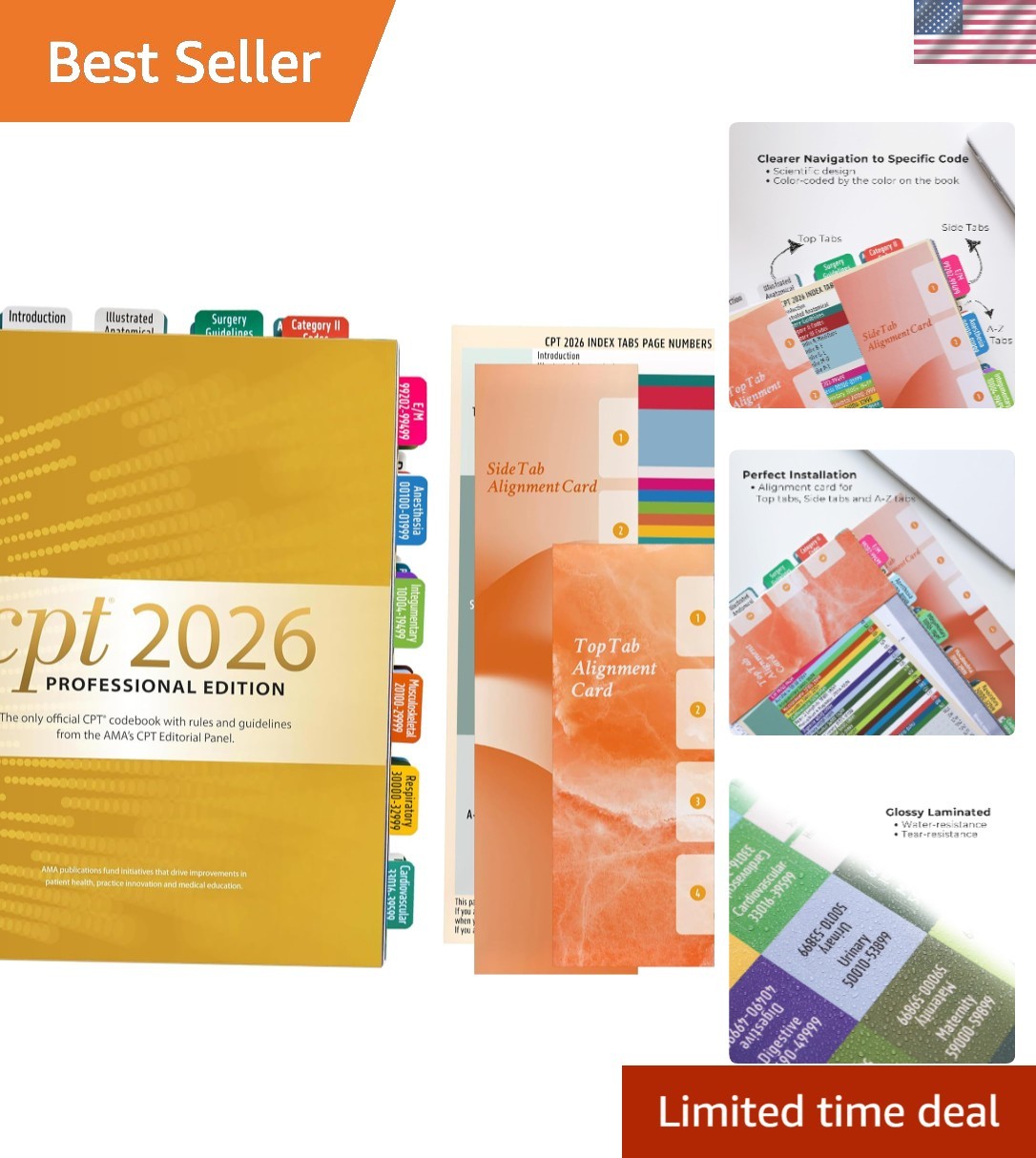 CPT 2026 Code Book Index Tabs – for AMA Version CPT 2026 Professional Edition…