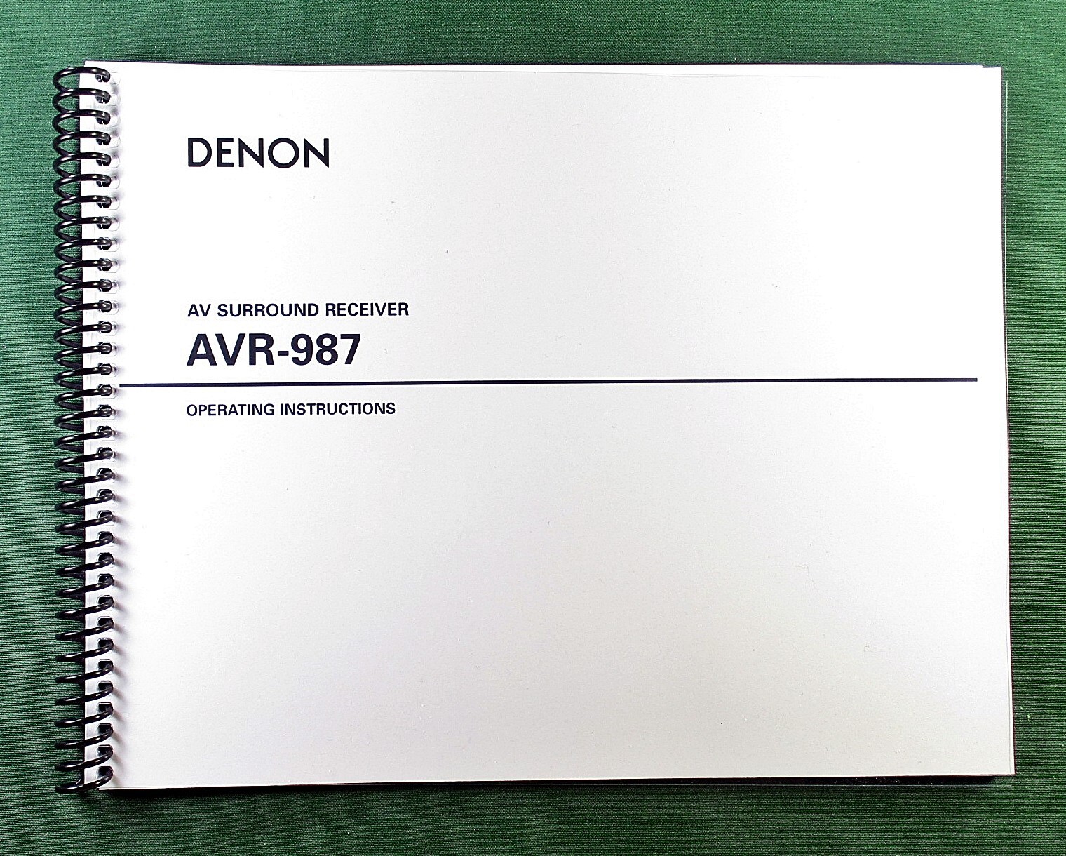 Denon AVR-987 Instruction Manual: 80 Pages & Protective Covers!