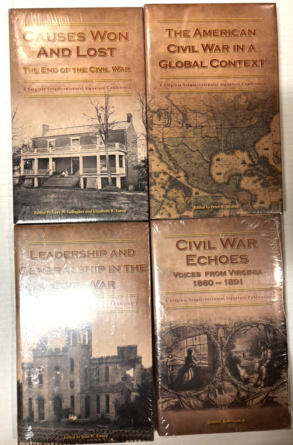 Rare SET OF 8 Books w/ CIVIL WAR ECHOES, VOICES FROM VIRGINIA 1860-1891 (New)