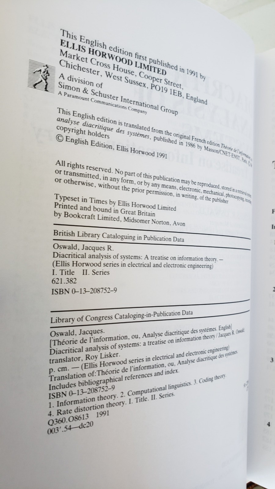 Information Theory Books Lot 4 NOS Picinbono Blahut Oswald Csiszor