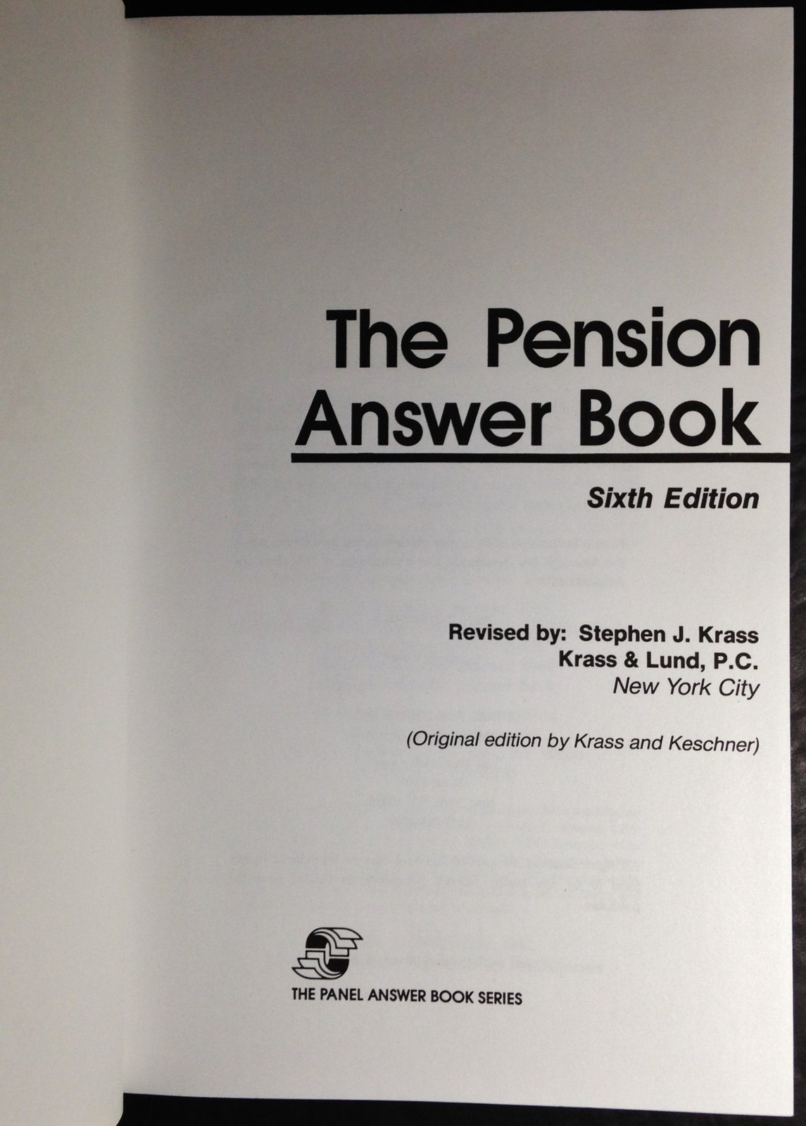 The Pension Answer Book by Stephen J. Krass (1995, Hardcover) Sixth Edition