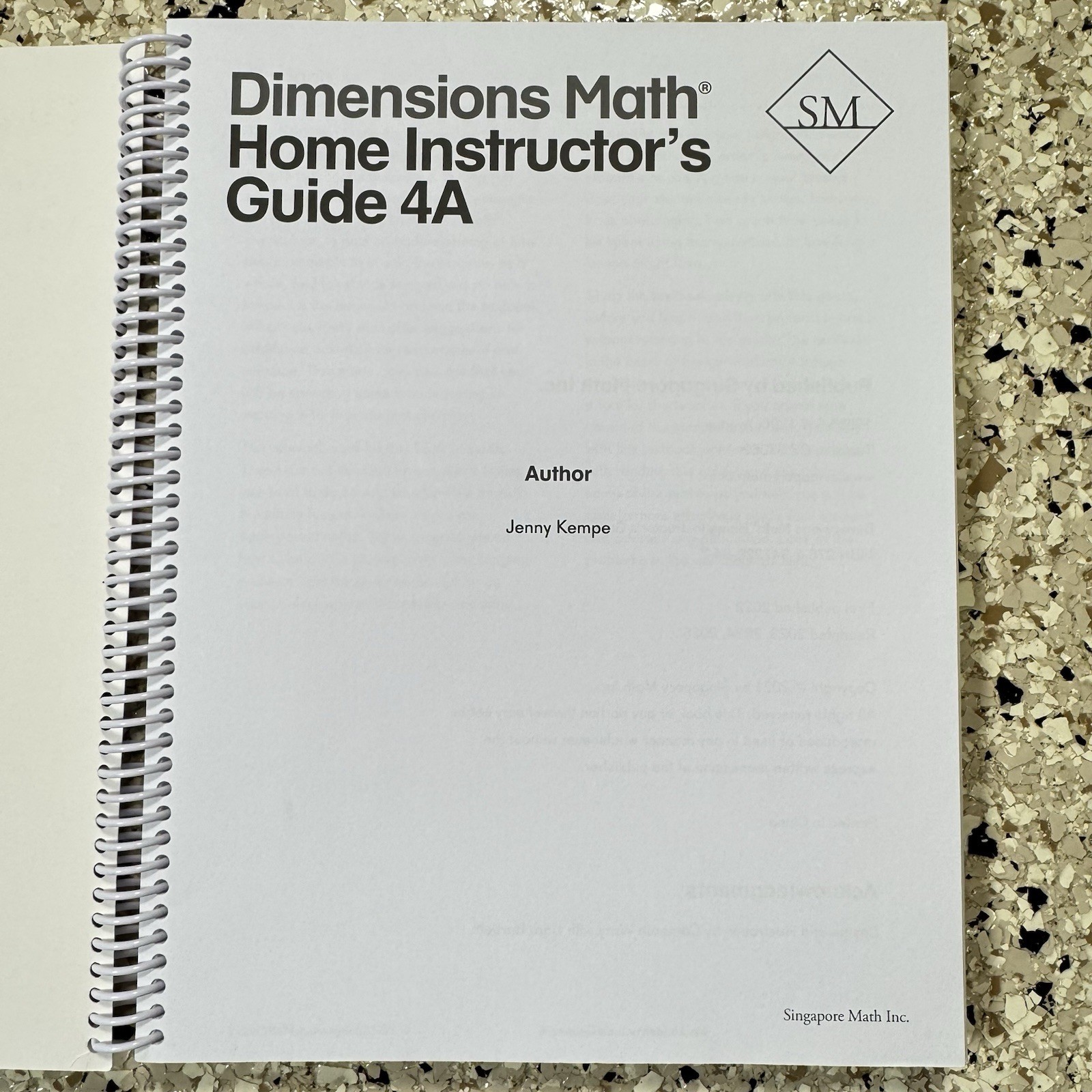 Dimensions Math Home Instructor’s Guide 4A Singapore Math Spiral Teacher Guide