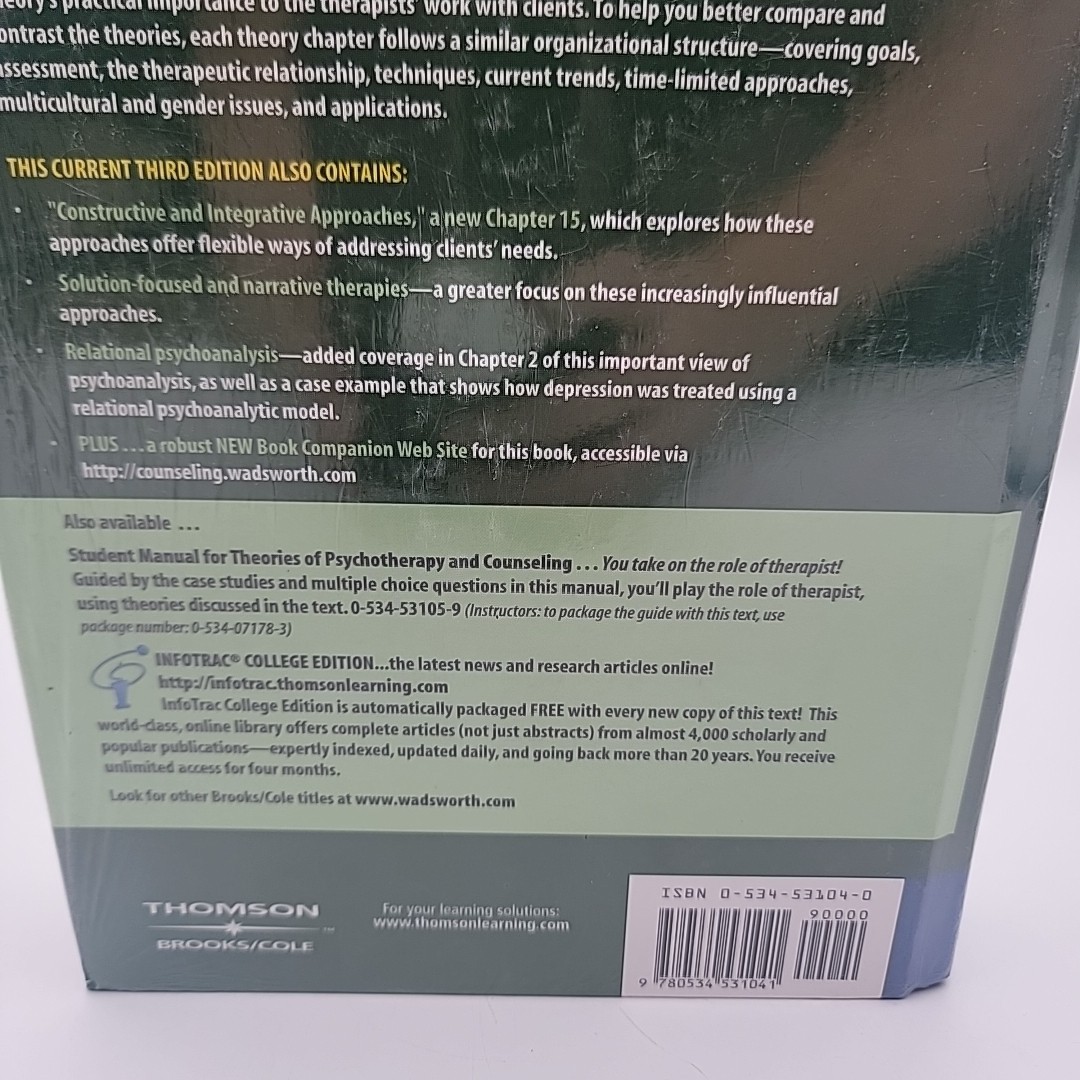 Theories of Psychotherapy & Counseling: Concepts & Cases Third Ed Richard Sharf