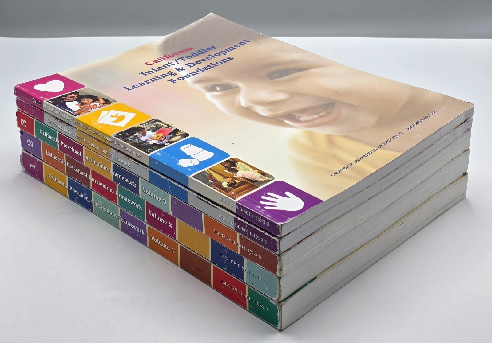 California Preschool Curriculum Framework Vol 1-3 + Infant Book LOT of 5 PB