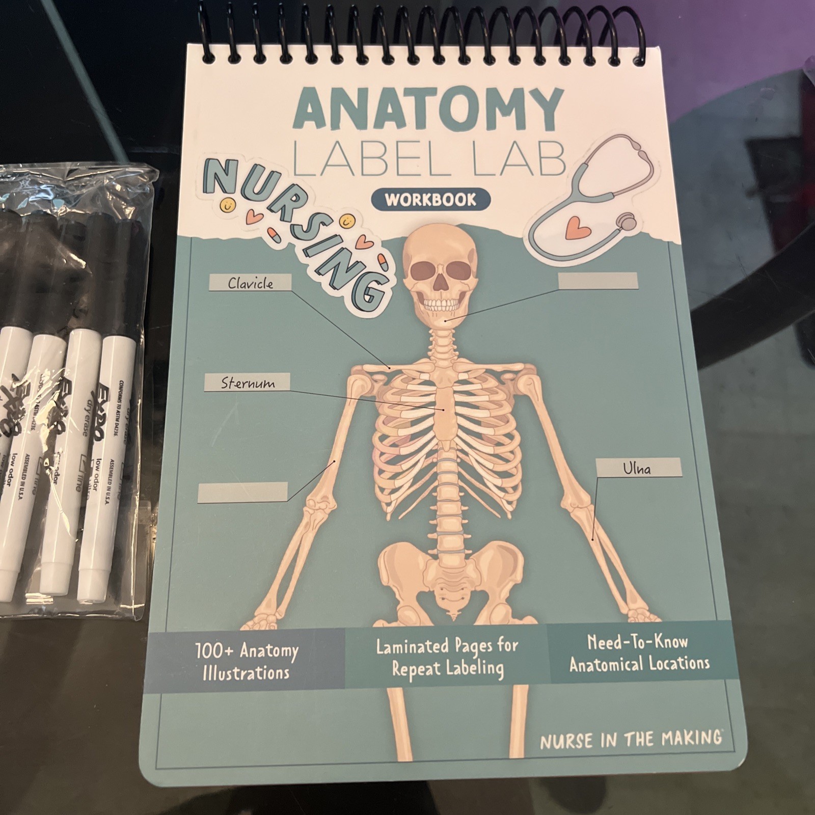 Nurse In The Making Anatomy Label Lab Workbook Laminated Spiral Bound