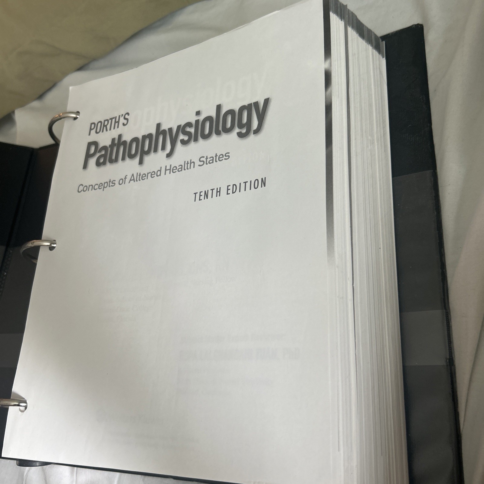 New Porth’s Essentials of Pathophysiology Tenth Edition Loose-leaf B&W Version